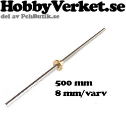 Gängstång med trapetsgänga 8x8mm. Tr8x8.00 x 500mm