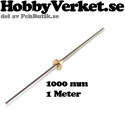 Gängstång med trapetsgänga 8x8mm. Tr8x8.00 x 1000mm