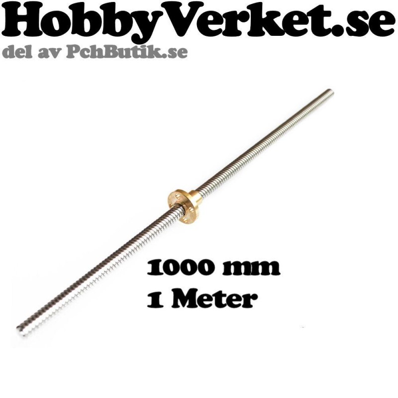 Gängstång med trapetsgänga 8x8mm. Tr8x8.00 x 1000mm