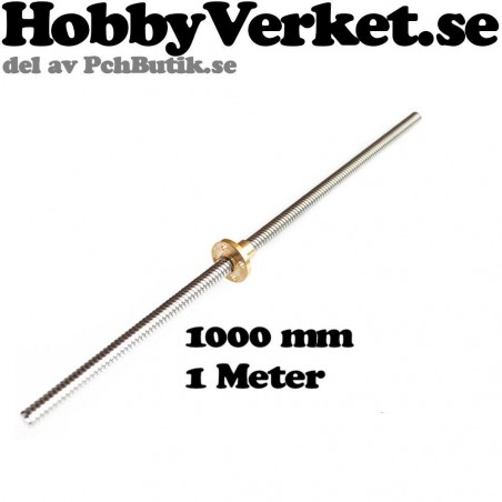 Gängstång med trapetsgänga 8x8mm. Tr8x8.00 x 1000mm