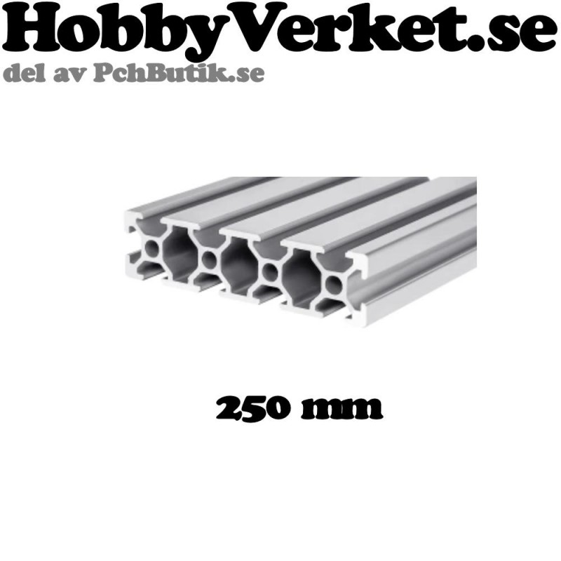 Aluminiumprofil 2080 med T-spår 250mm