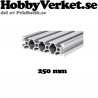 Aluminiumprofil 2080 med T-spår 250mm