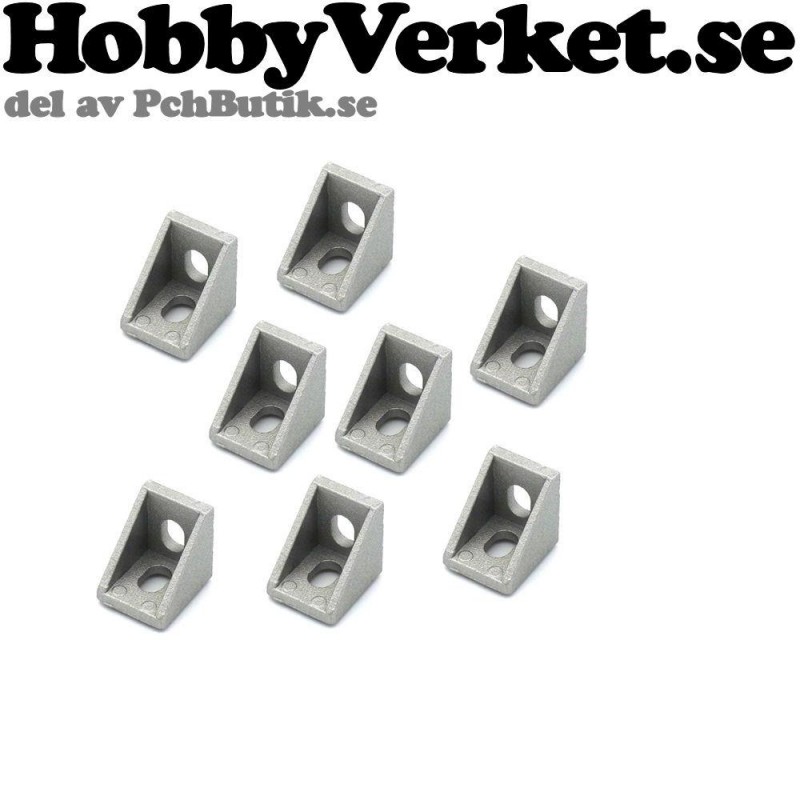 8-pack. T-spår vinkel aluminiumprofil 20-serie, 90grader