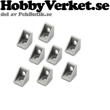 8-pack. T-spår vinkel aluminiumprofil 20-serie, 90grader