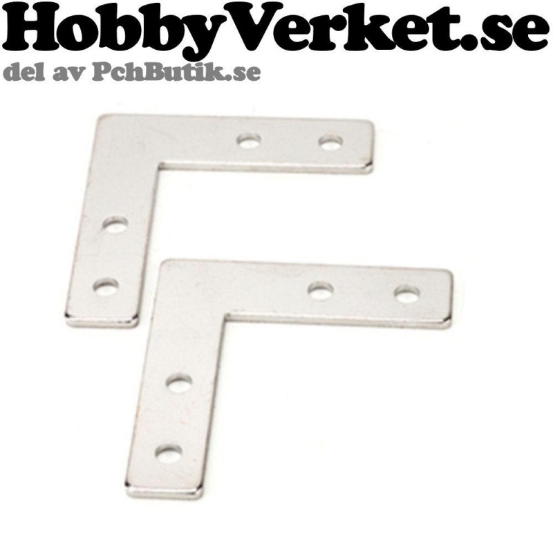 2-pack. Vinkel L i stål, aluminiumprofil 2020-serie