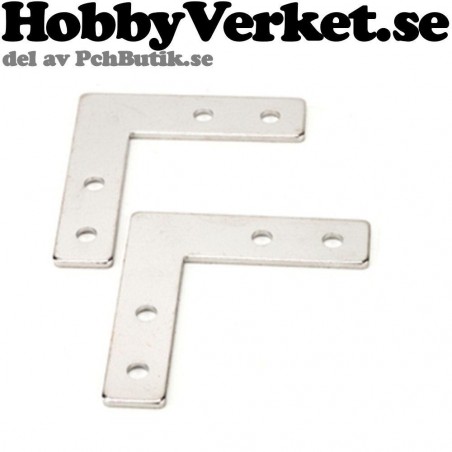 2-pack. Vinkel L i stål, aluminiumprofil 2020-serie