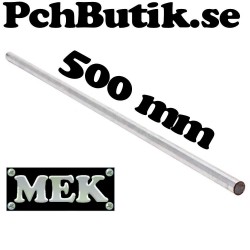 8 mm x 500 mm optiskt riktad, kromad stålaxel. MEK