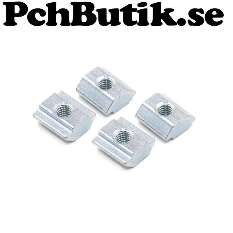 4-pack. T-Spår mutter M5, aluminiumprofil 20-serie