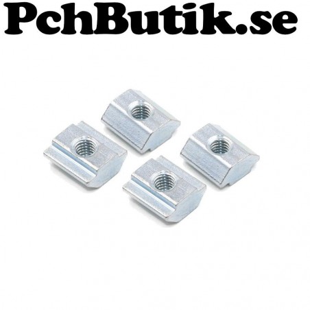 4-pack. T-Spår mutter M5, aluminiumprofil 20-serie