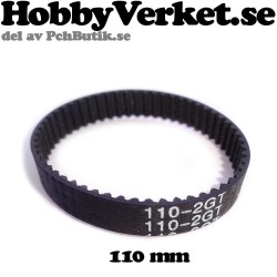 Fiberarmerad sluten kugg-rem GT-2, GT2-6mm. Längd 110 mm