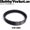 Fiberarmerad sluten kugg-rem GT-2, GT2-6mm. Längd 110 mm