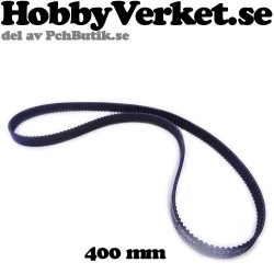 Fiberarmerad sluten kugg-rem GT-2, GT2-6mm. Längd 400 mm