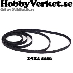 Fiberarmerad sluten kugg-rem GT-2, GT2-6mm. Längd 1524 mm