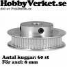 Kuggremsdrev för GT2 kuggrem 60 tänder. För axel 8mm. MEK 3DP