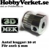 Kuggremsdrev för GT2 kuggrem 20 tänder. För axel 5mm. MEK 3DP