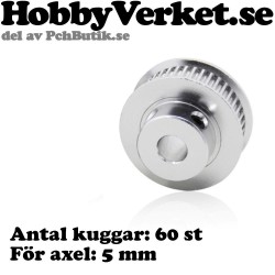 Kuggremsdrev för GT2 kuggrem 60 tänder. För axel 5mm. MEK 3DP