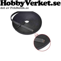 Kuggrem GT2 6mm bred Kugglängd: 2 mm (pitch) 1 Meter. 3DP MEK