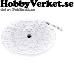 Kuggrem GT2 6mm bred Kugglängd: 2 mm (pitch) 1 Meter. 3DP MEK