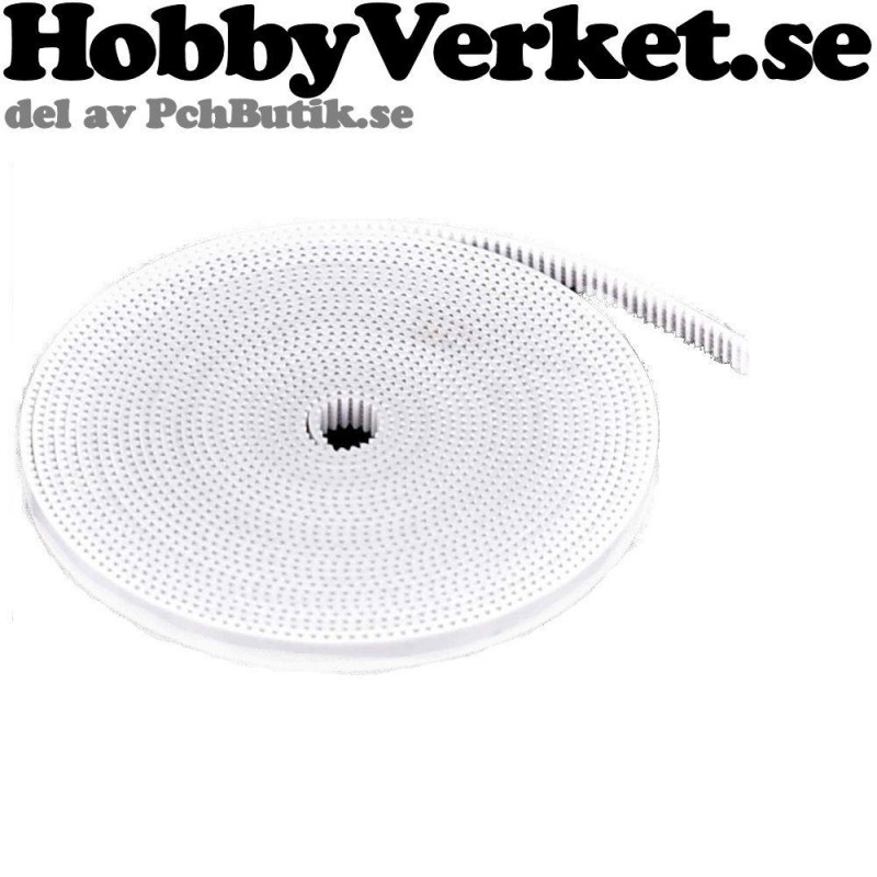Kuggrem GT2 6mm bred Kugglängd: 2 mm (pitch) 1 Meter. 3DP MEK
