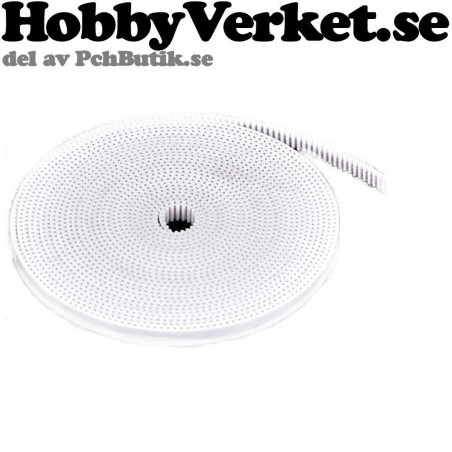 Kuggrem GT2 6mm bred Kugglängd: 2 mm (pitch) 1 Meter. 3DP MEK